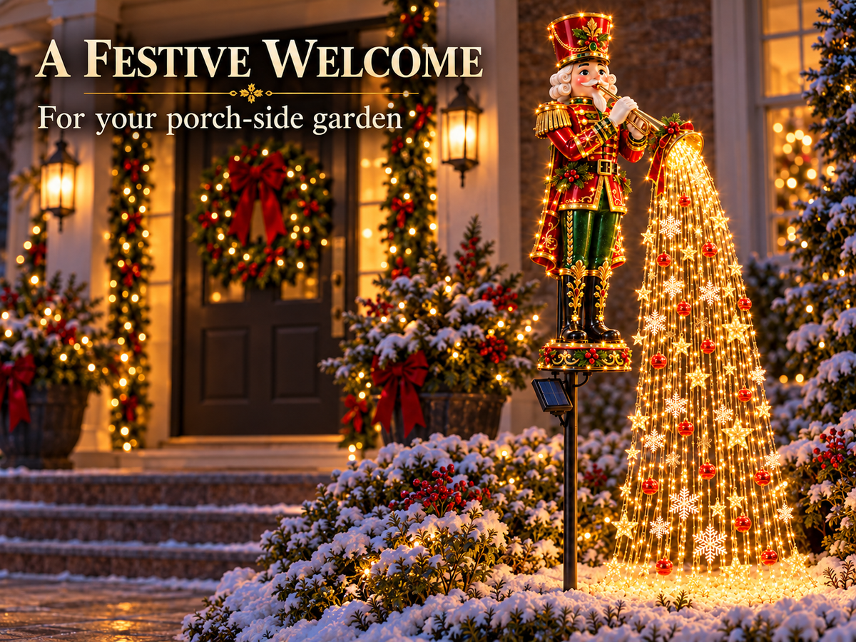 🔥50% OFF🎄 Christmas Starlight Cascade – Solar LED Garden Stake Lights