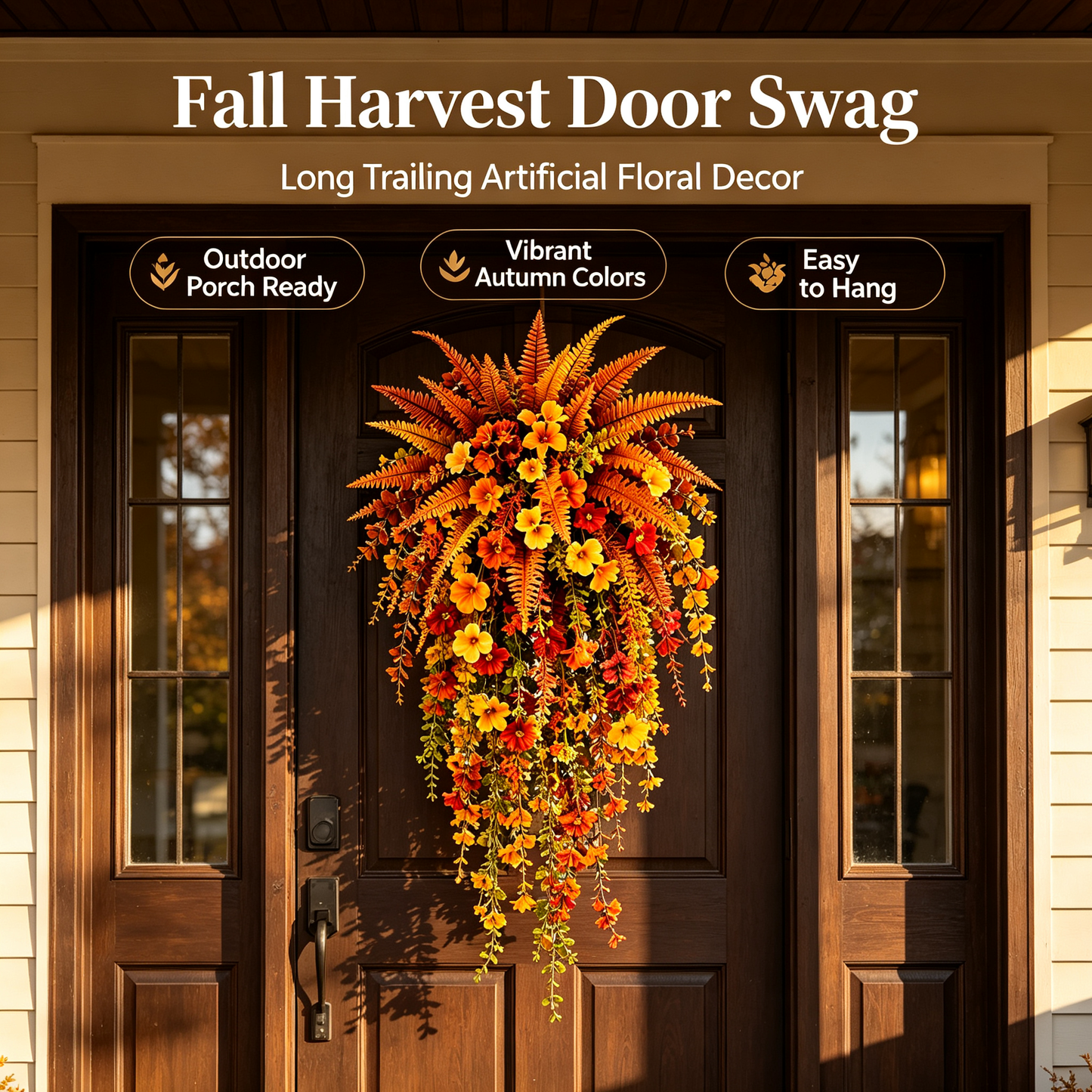 Artificial Fern for Autumn Outdoor Decor– Autumn Porch & Door Decoration