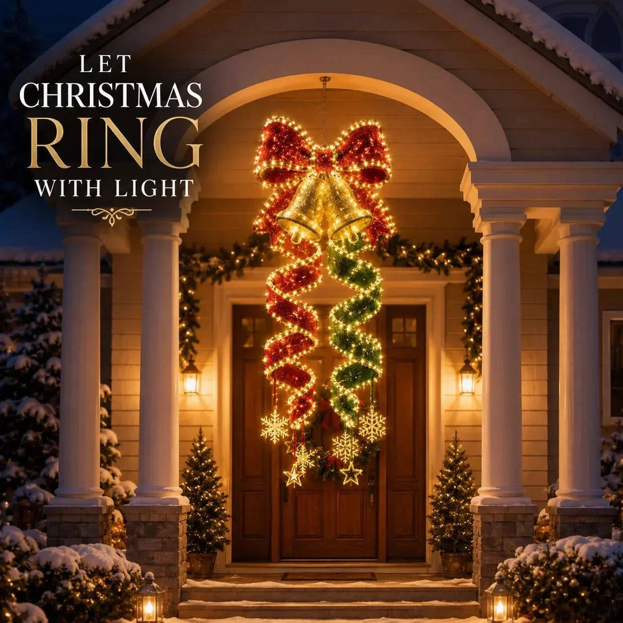✨ Christmas Magic Spiral Hanging LED Lights – 3D Floating Holiday Decor Collection