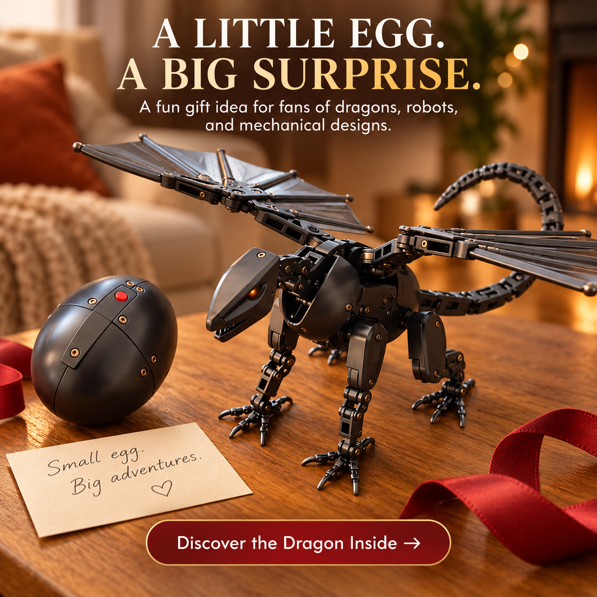 🔥Hot Sale - 50% OFF🔥This Egg Transforms Into a Dragon 🐉 – 2-in-1 Mechanical Dragon Figure