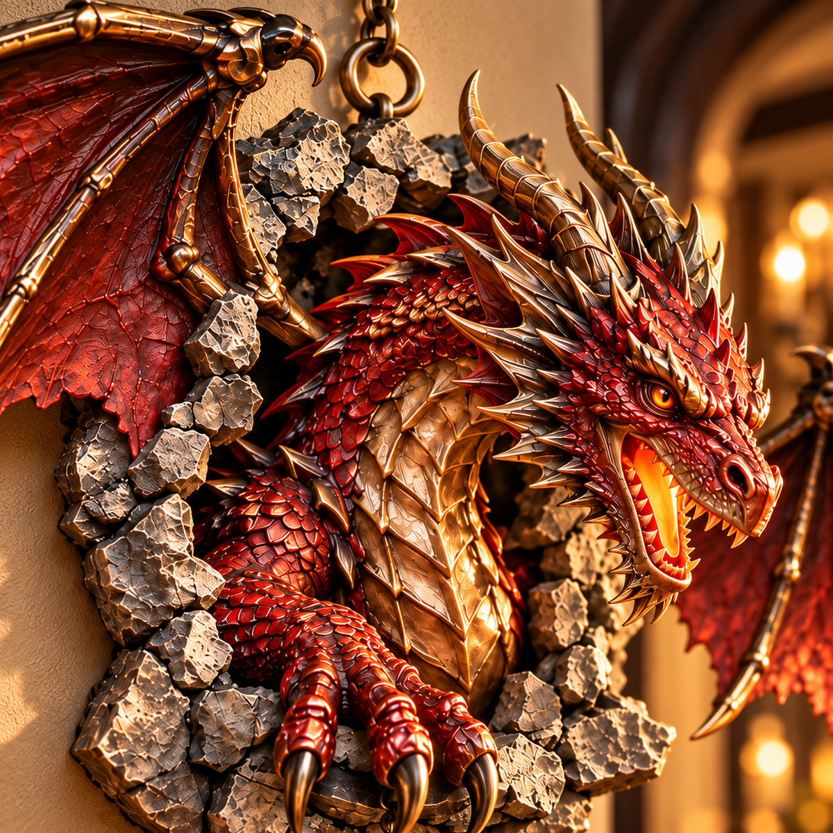 🐉 Dragon Rift Guardian™ – 3D Breakthrough Dragon Wall Sculpture | 5 Elemental Realms