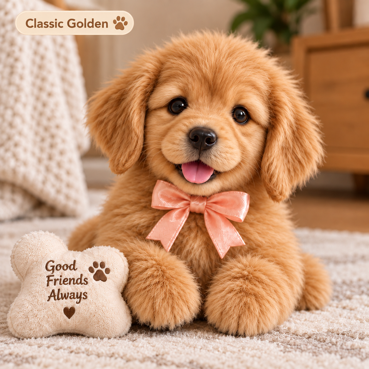 🎄 Christmas Sale – 49% OFF 🎁 Golden Buddy™ Realistic Interactive Golden Retriever Puppy 🐶