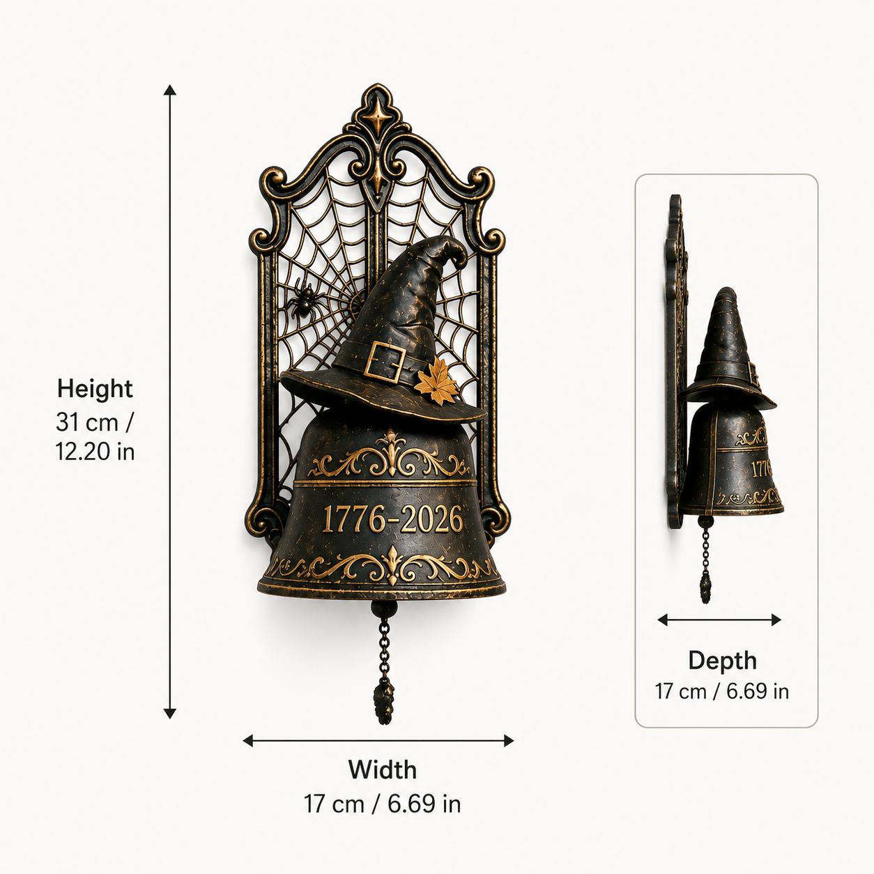 Halloween Gothic Liberty Bell Wall Decor