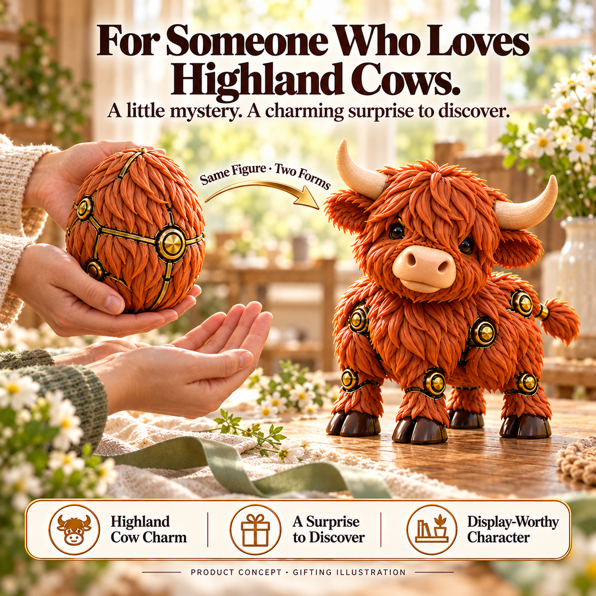 🐮 2-in-1 Transforming Highland Cow Egg – A Little Egg, a Charming Highland Surprise