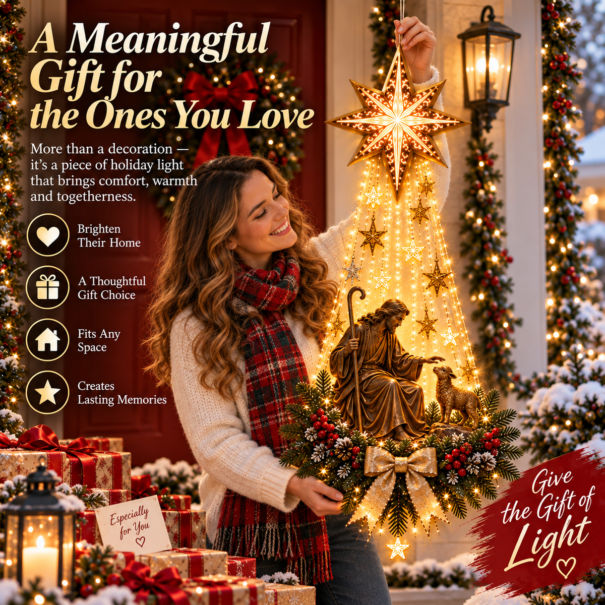 🎄 Christmas Hot Sale – 49% OFF ✨ The Good Shepherd Starfall Light™ – His Light Still Finds You