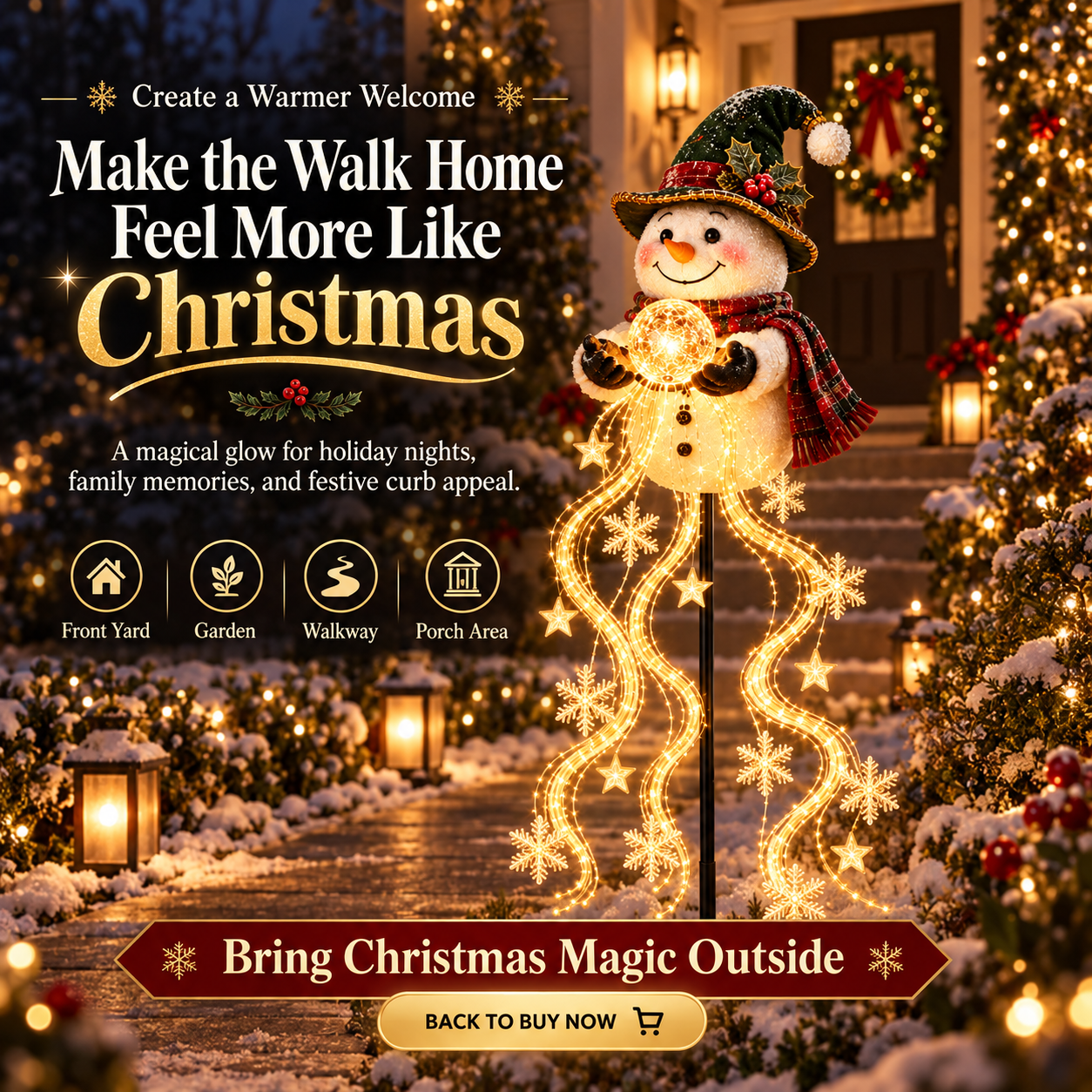 ✨Snowman Magic Fountain Solar Christmas Garden Light⛄