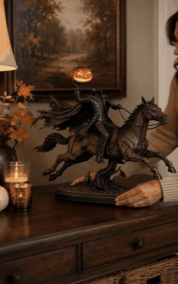 Midnight Chase Headless Horseman LED Statue - Halloween Decor