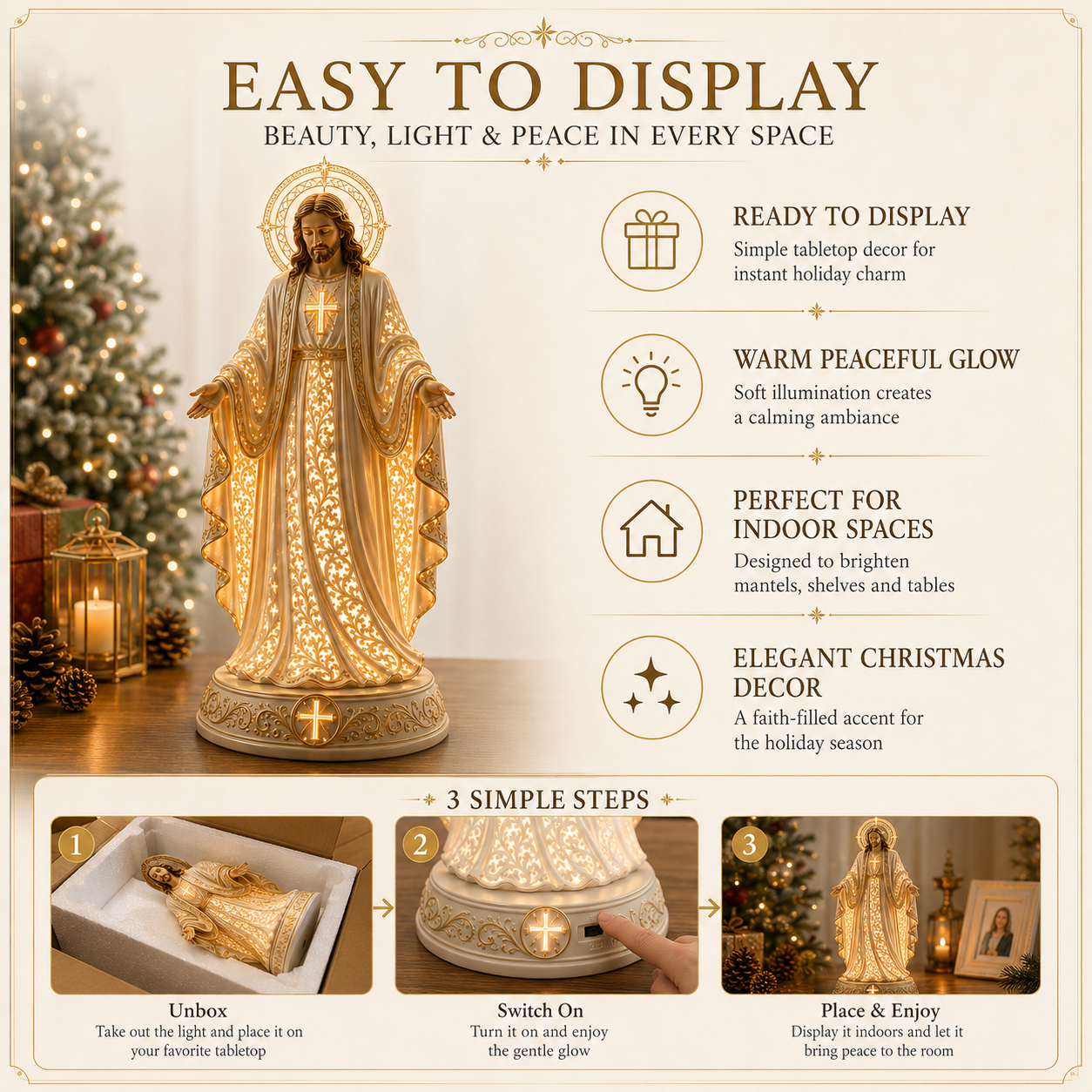 🎄 Jesus Christmas Guardian Light ✨ – A Beautiful Symbol of Faith, Love & Hope