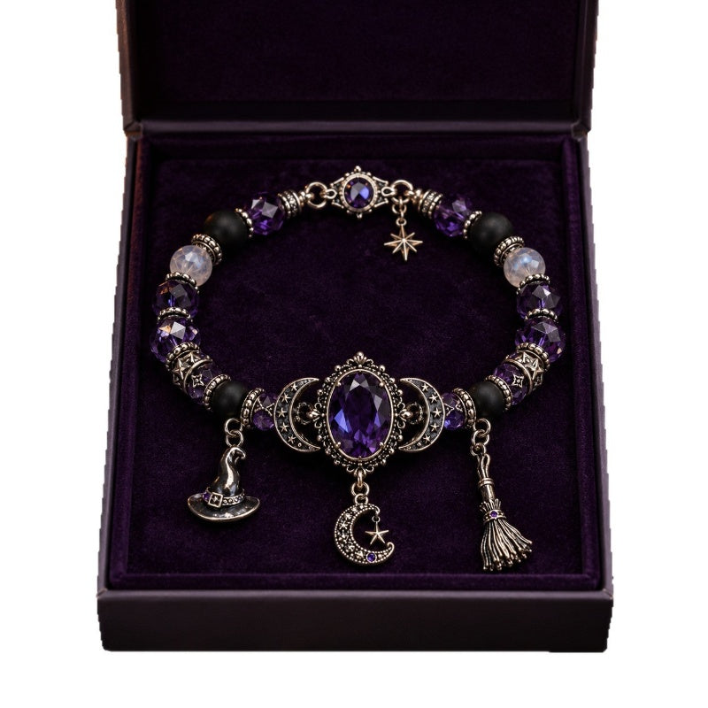 🔥Hot Sale - 50% OFF🔥💜 Gothic Purple Rhinestone Halloween Bracelet