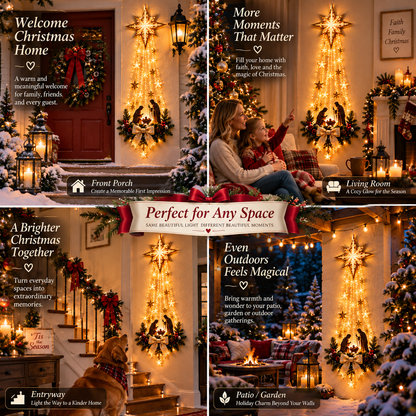 ✨✝️ Bethlehem Star of Faith™ – Lighted Nativity Wall Decor