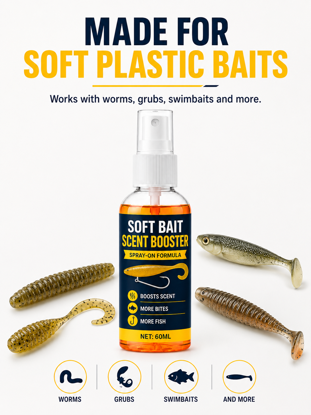 🔥Hot Sale - 50% OFF🔥🎣Soft Bait Scent Booster Spray