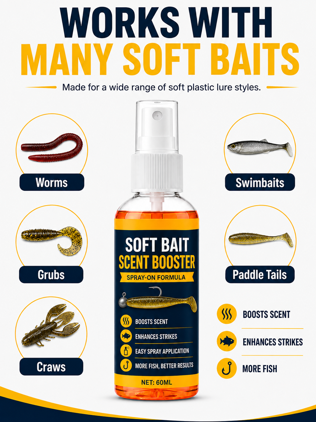 🔥Hot Sale - 50% OFF🔥🎣Soft Bait Scent Booster Spray