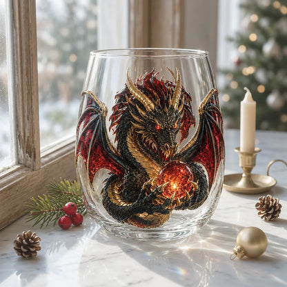 🐉✨ 3D Mythic Dragon Glass Art Cup | Luxury Raised Fantasy Glassware for Whiskey, Home Bar Décor & Legendary Gifts 🎁
