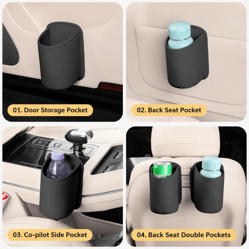 🚗 Clip-On Car Cup Holder & Storage Pocket – No-Drill Multi-Purpose Car Organizer