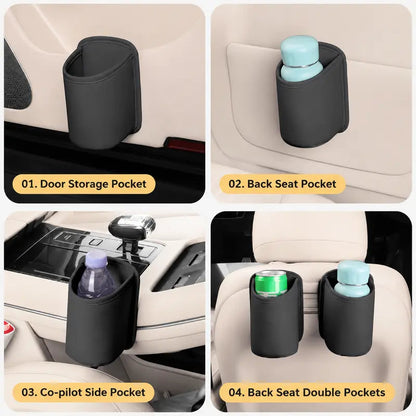 🚗 Clip-On Car Cup Holder & Storage Pocket – No-Drill Multi-Purpose Car Organizer