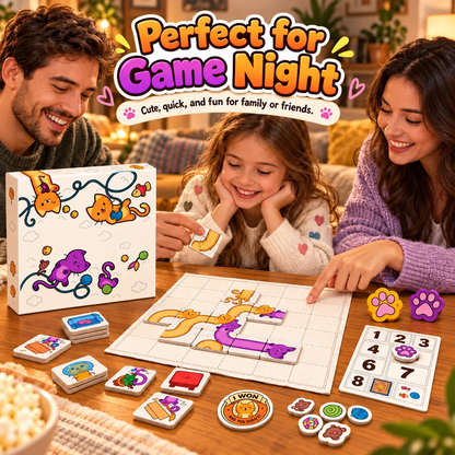 🐱 Cute Cat Puzzle Board Game for Family Fun & Game Night