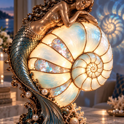 🧜‍♀️ Moon Tide Mermaid Nautilus Lamp