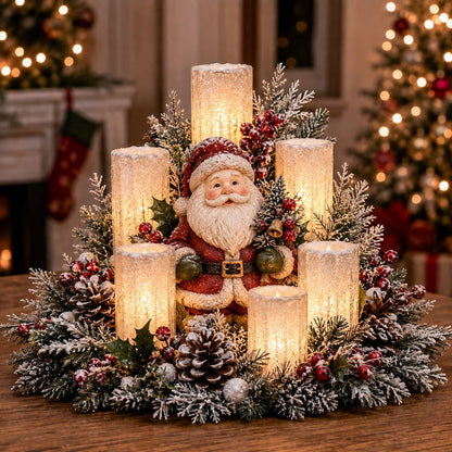 Lighted Christmas Centerpiece with Flameless Candle Glow – 7 Festive Styles