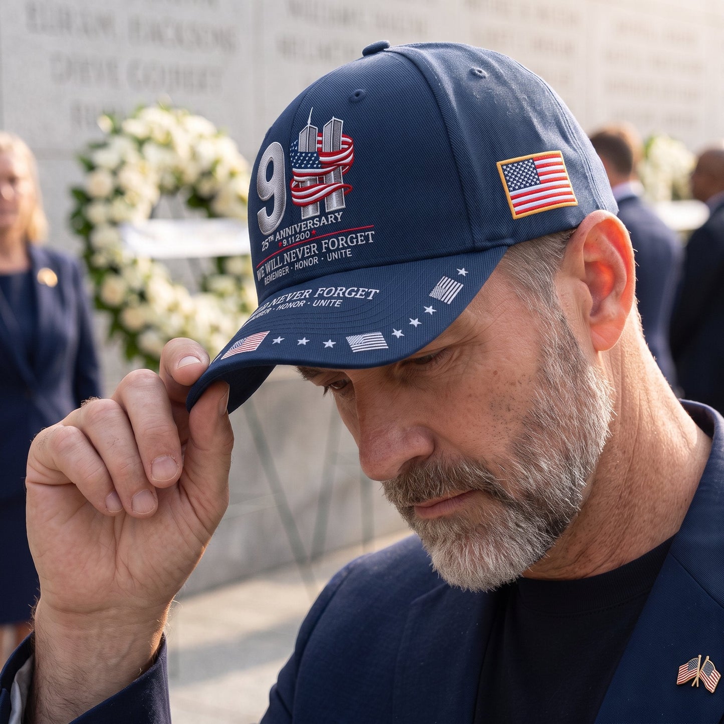 🔥LAST DAY 50% OFF - 9/11 25th Anniversary We Will Never Forget Embroidered Memorial Baseball Cap – Unisex Patriotic Memorial Hat🧢 100% Cotton