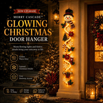 🎄 Glowing Christmas Door Hanger – Warm Lighted Vertical Holiday Porch Decor