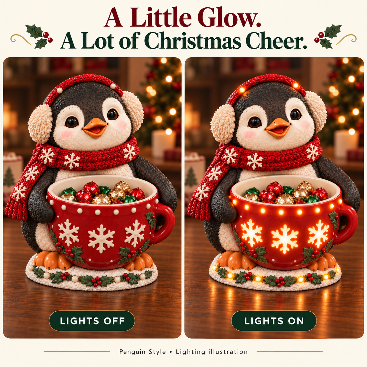 🎄 Christmas Sale – 50% OFF ✨ Light-Up Christmas Candy Bowl – Charming Holiday Tabletop Decor & Gift 🎁