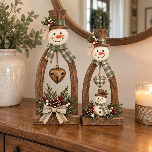 🤎Rustic Vintage Snowman Tabletop Decor Set ☃️