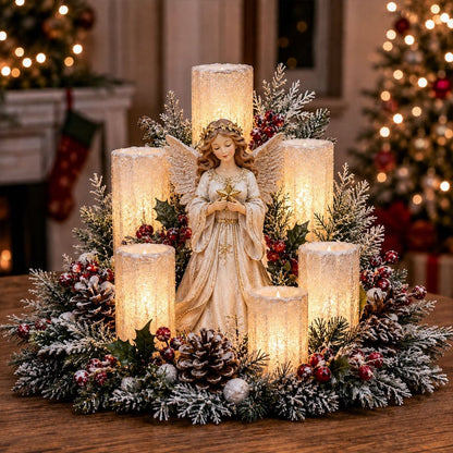 Lighted Christmas Centerpiece with Flameless Candle Glow – 7 Festive Styles