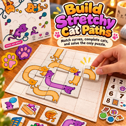 🐱 Cute Cat Puzzle Board Game for Family Fun & Game Night