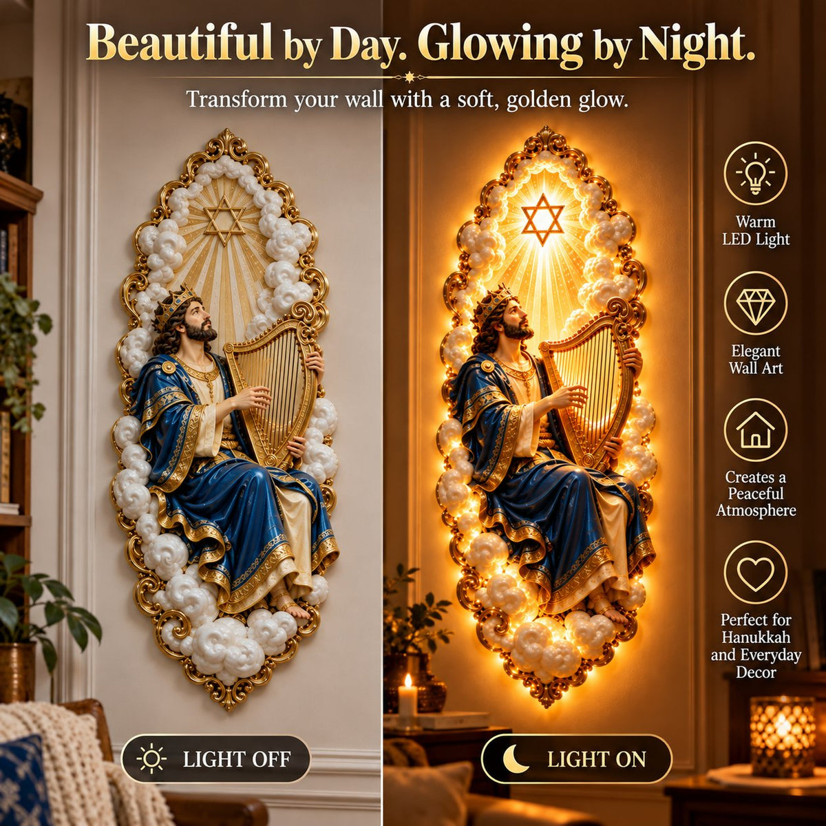 ✡️Jewish Heritage Illuminated Wall Art – High Priest Inspired Design