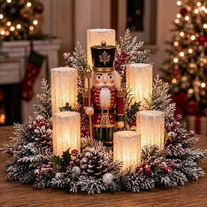 Lighted Christmas Centerpiece with Flameless Candle Glow – 7 Festive Styles