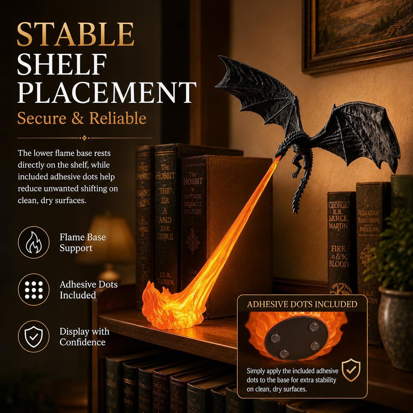 🔥 HOT SALE 🔥🐉Naotstore - Dragon Flame Book Nook