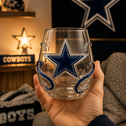 🎁 Ultimate Football Fan Whiskey Glass Set – 4 Game Day Collectible Tumblers