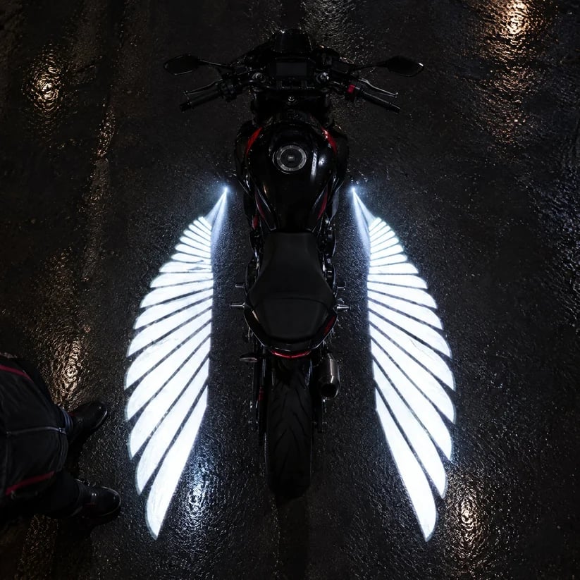 🏍️ IP67 Waterproof & Dustproof Angel Wing Motorcycle LED Projector Lights (1 Pair)