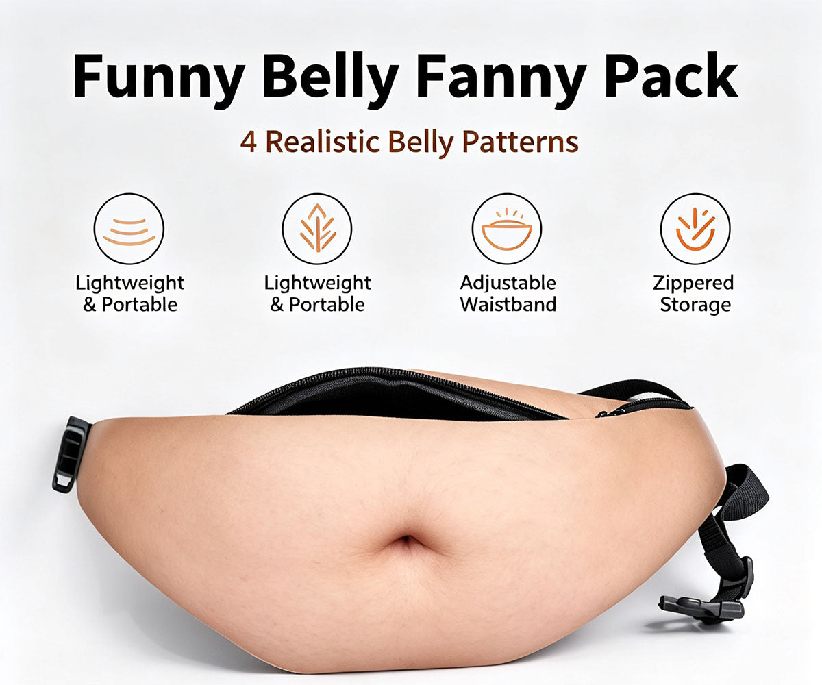 😂Beer Belly Fanny Pack | Realistic Belly Print Waist Bag in 4 Patterns