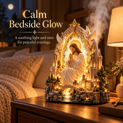 ✝️✨ Sacred Serenity™ – Lighted Jesus Prayer Aroma Diffuser with Gentle Mist | A Beautiful Gift of Faith & Peace ❤️