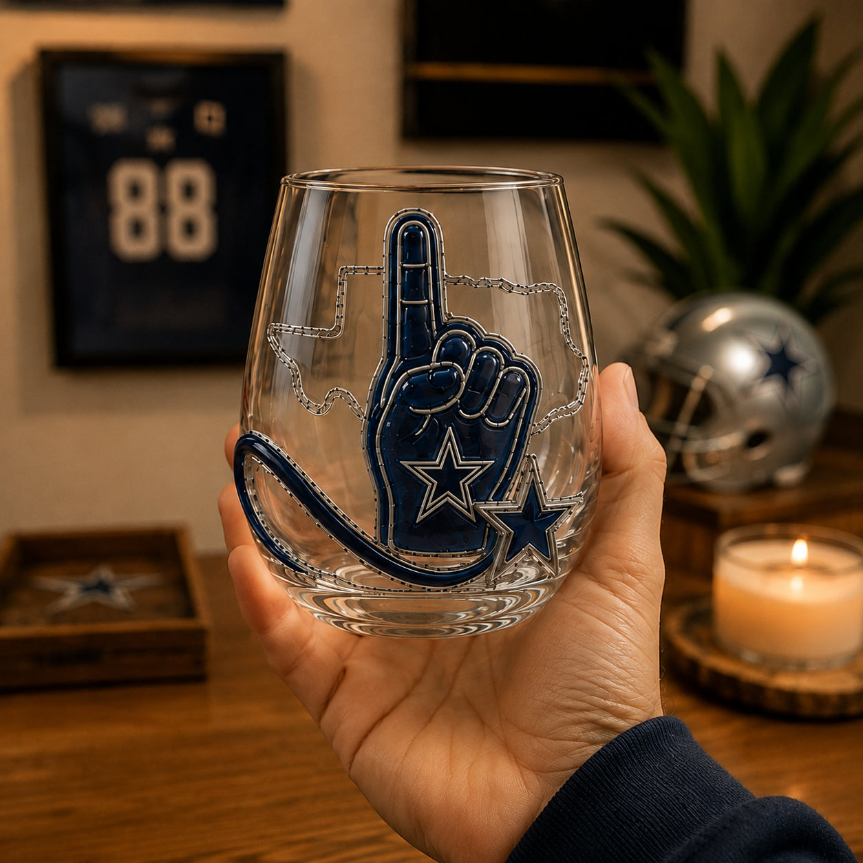 🎁 Ultimate Football Fan Whiskey Glass Set – 4 Game Day Collectible Tumblers