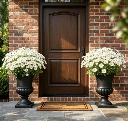 Artificial Sunset Mums – 5-Bundle UV-Resistant Outdoor Fall Flowers for Porch & Planters