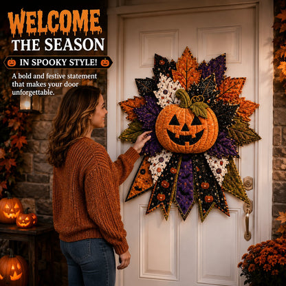 🔥Last Day 49% OFF - 🎃DIY Quilted Halloween Pumpkin Door Hanger Kit
