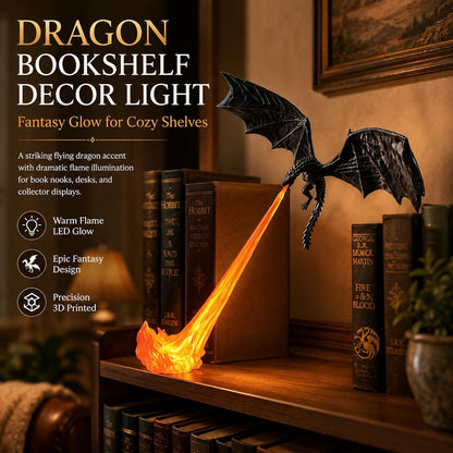 🔥 HOT SALE 🔥🐉Naotstore - Dragon Flame Book Nook