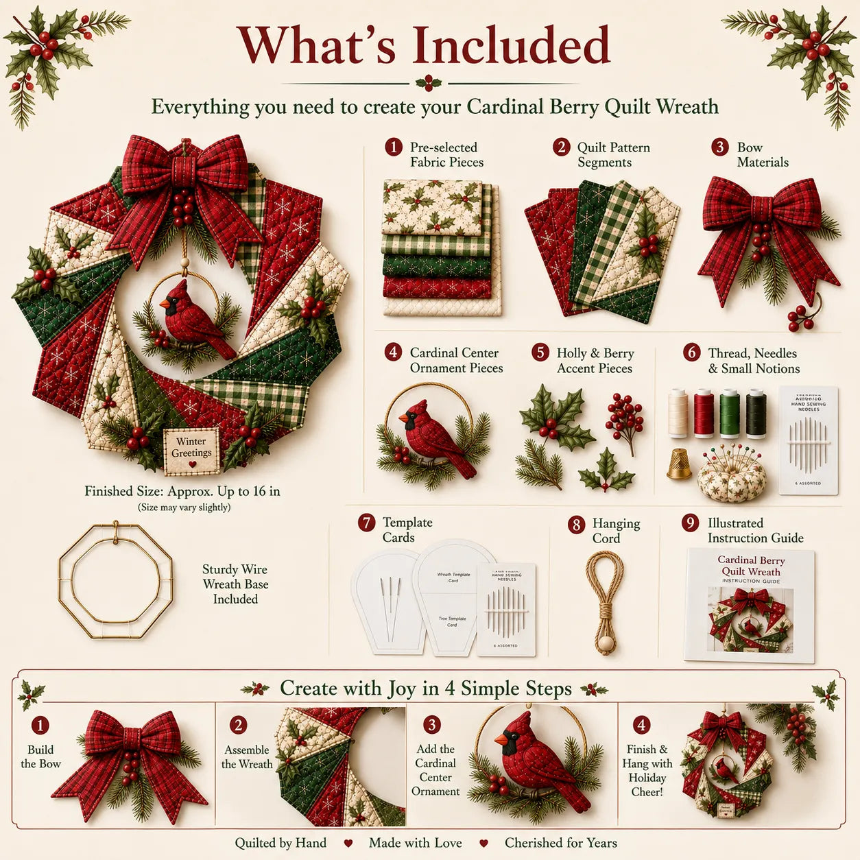 🔥LAST DAY 50% OFF - 🎄Christmas Fabric Wreath DIY Kit 💫