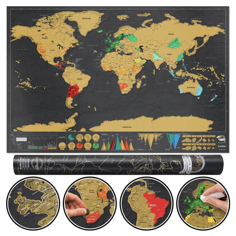 🌎 Scratch-Off World Travel Map – Track Every Journey & Reveal Your Memories