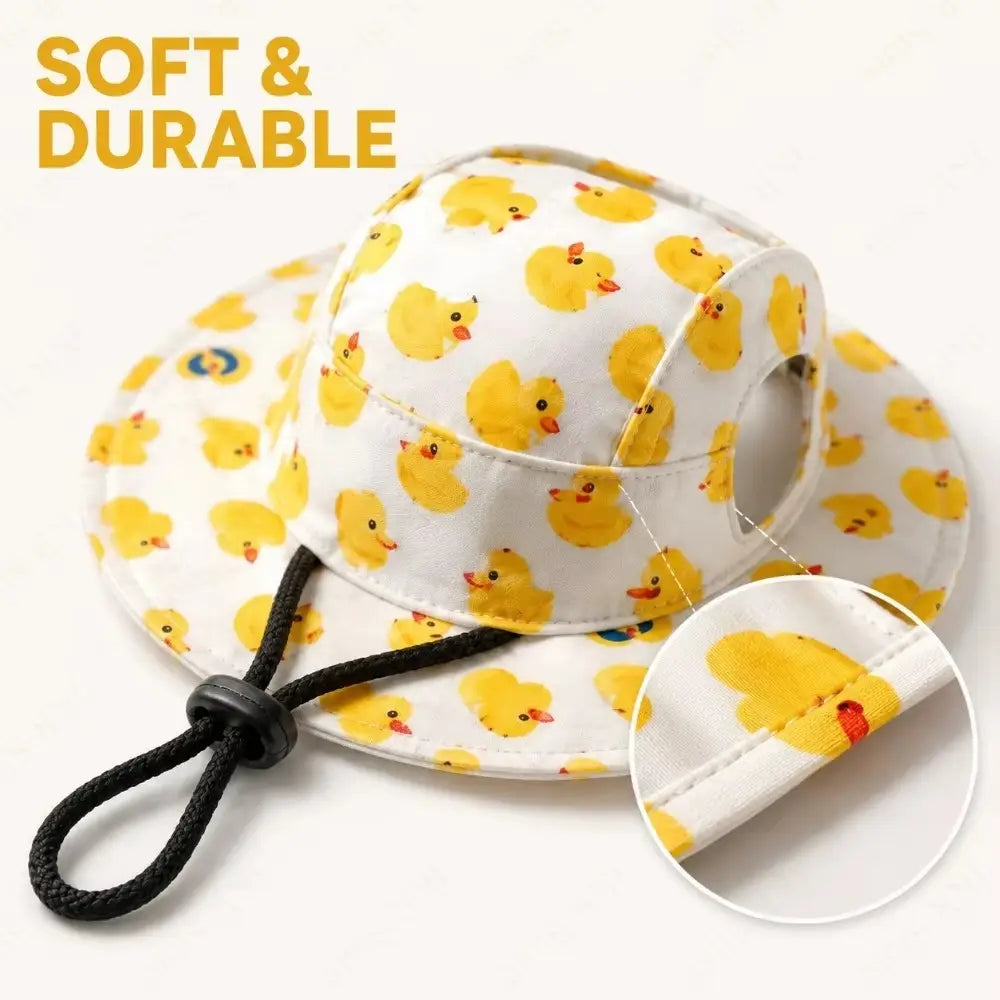 🐾 Adjustable Pet Sun Hat – Wide-Brim Bucket Hat for Dogs & C