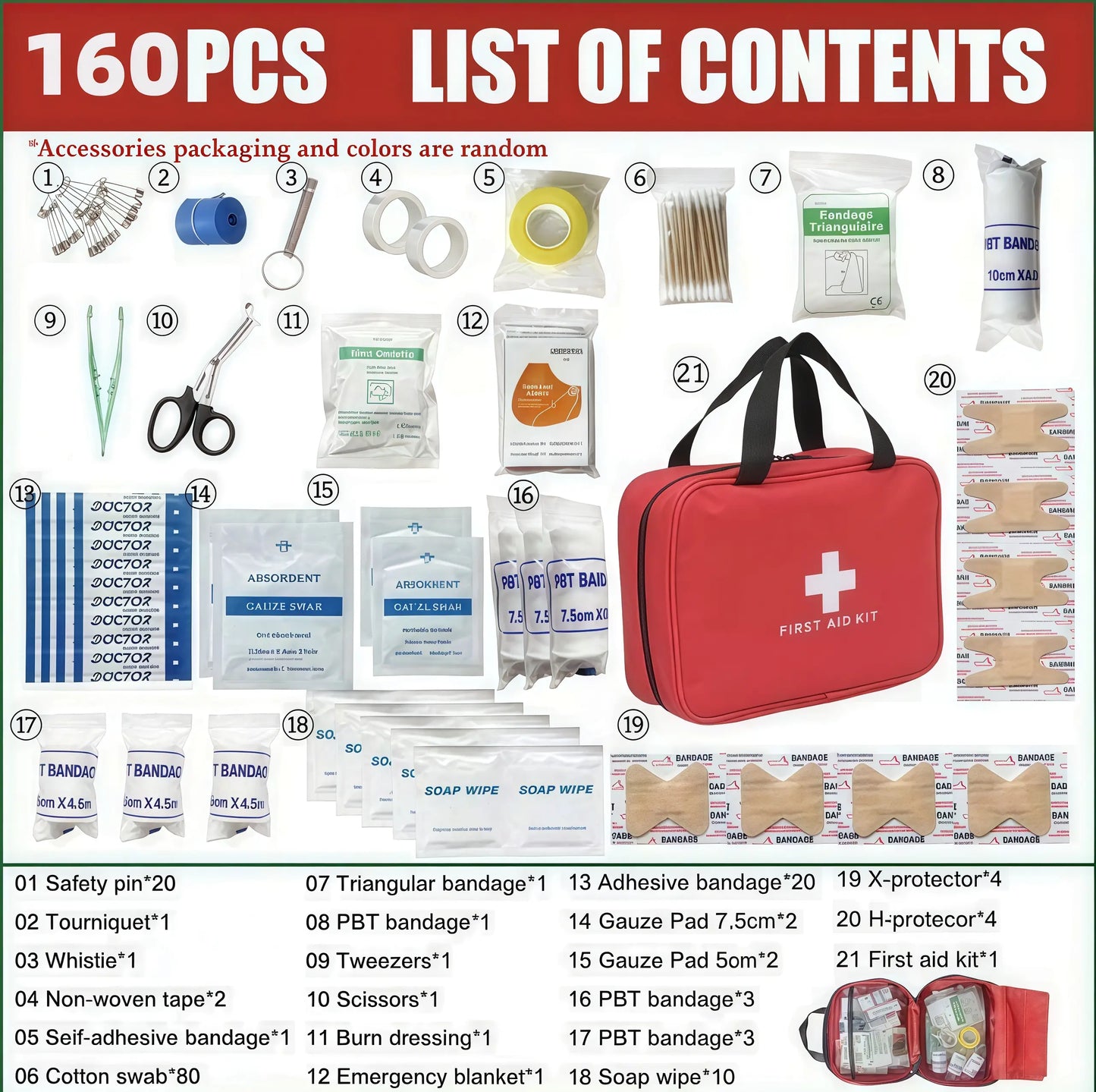 300 Piece Waterproof First Aid Kit for Emergencies