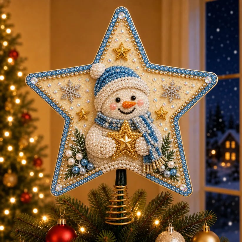 🔥Last day with huge discounts!🎄🎅Pearl Diamond Art Christmas Tree Topper Kit