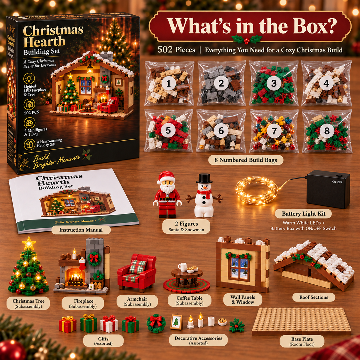 🎄 Christmas Hearth™ Lighted Building Set – Build, Glow & Treasure the Magic of Christmas