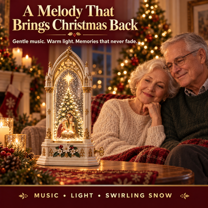 🎄 Christmas Hot Sale ✨ Bethlehem Christmas Chapel™ – Lighted Musical Snowfall Keepsake