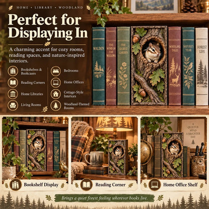 50% OFF - 📚Woodland Chipmunk Book Nook