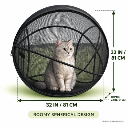 🐱 Pop Up Cat Playpen | 32-Inch Breathable Mesh Enclosure for Indoor & Outdoor Use 🌿