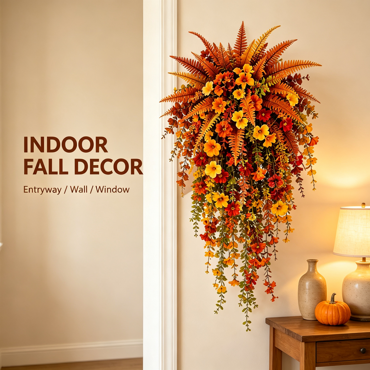 Artificial Fern for Autumn Outdoor Decor– Autumn Porch & Door Decoration