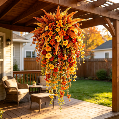 Artificial Fern for Autumn Outdoor Decor– Autumn Porch & Door Decoration
